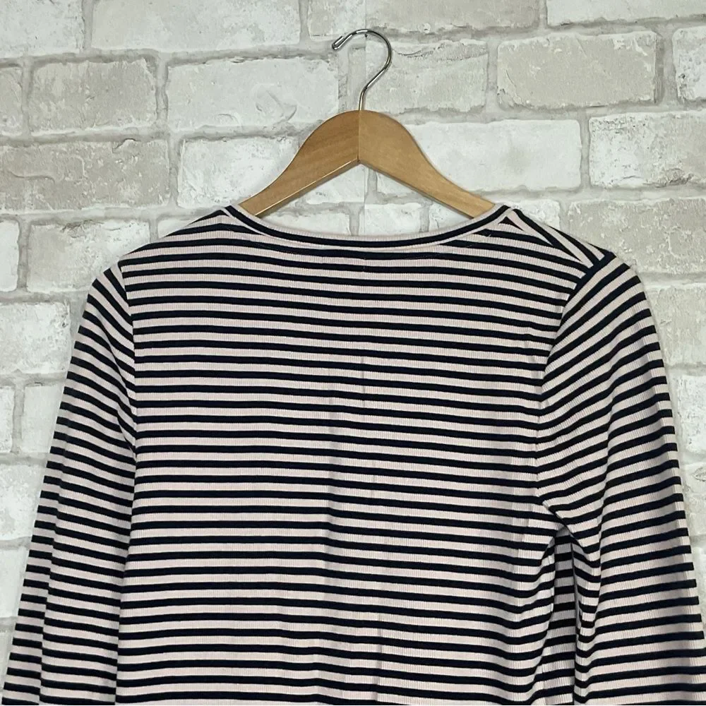 J. Crew Striped Ribbed Long Sleeve Tee Size M